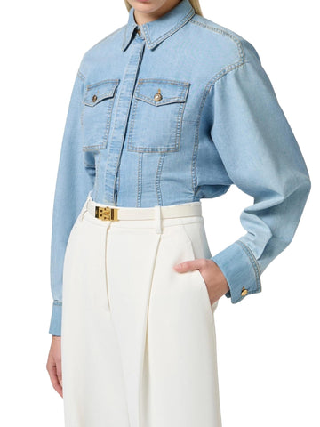 Elisabetta Franchi Camicia di jeans con baschina