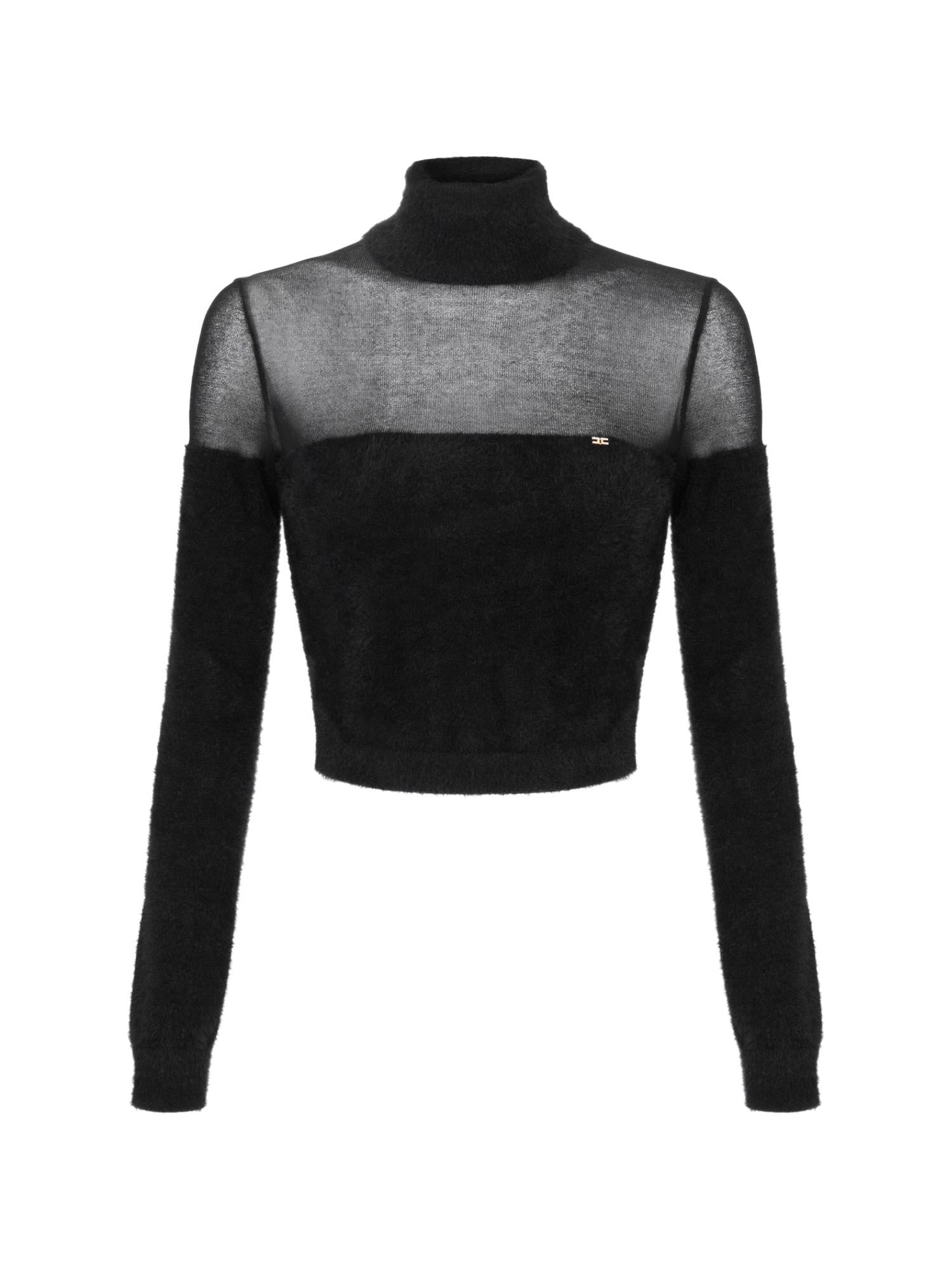 Elisabetta Franchi Maglia a dolcevita con trasparenze