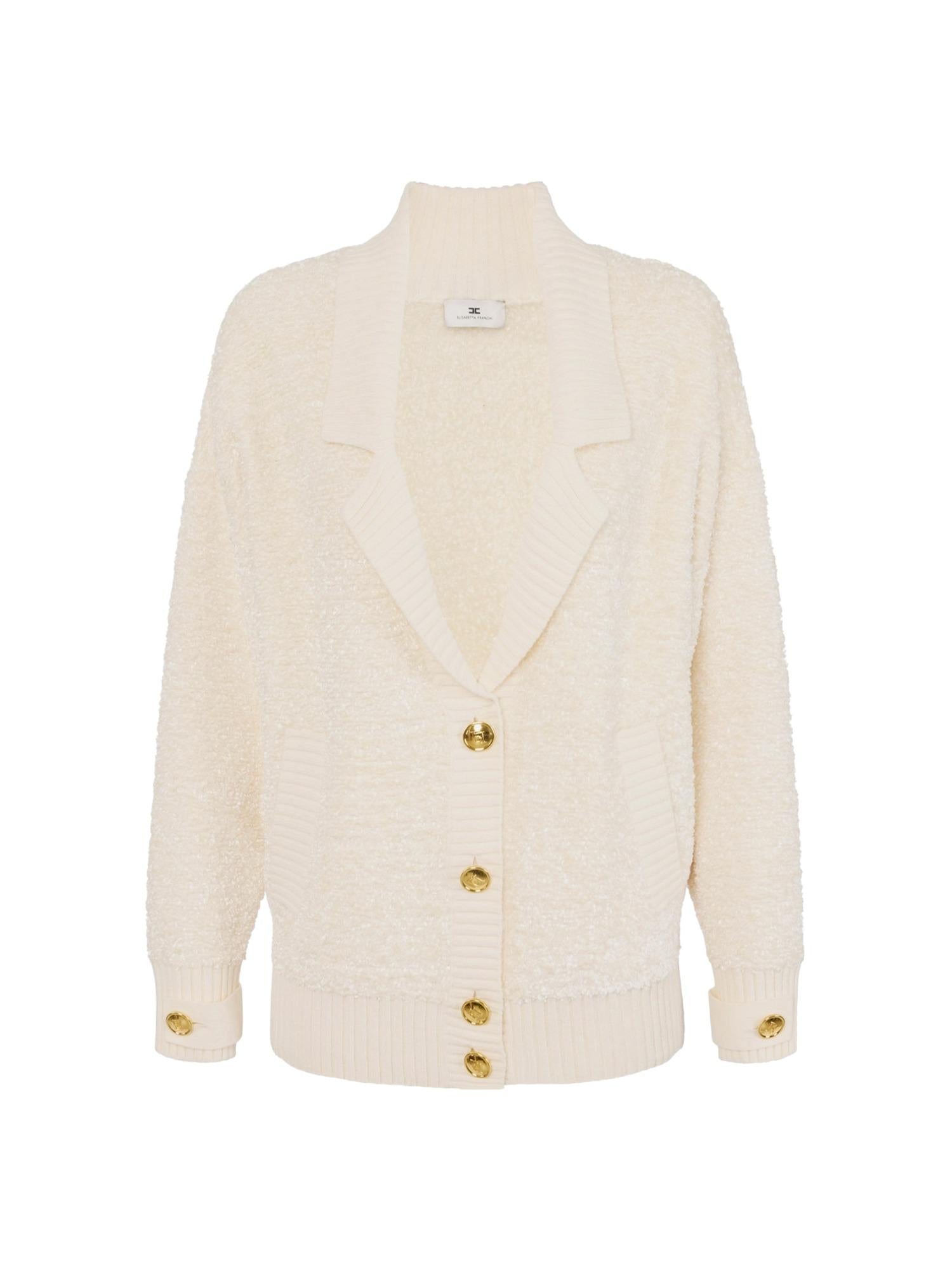 Elisabetta Franchi Cardigan in ciniglia bouclè