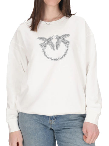 Pinko Felpa con perle e cristalli Nelly