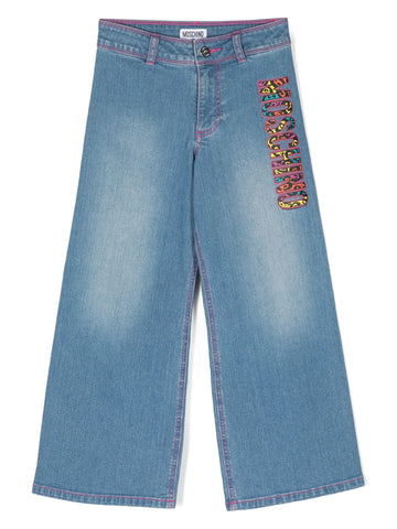 Moschino Jeans wide leg con logo