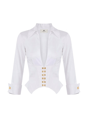 Elisabetta Franchi Camicia con ganci gioiello