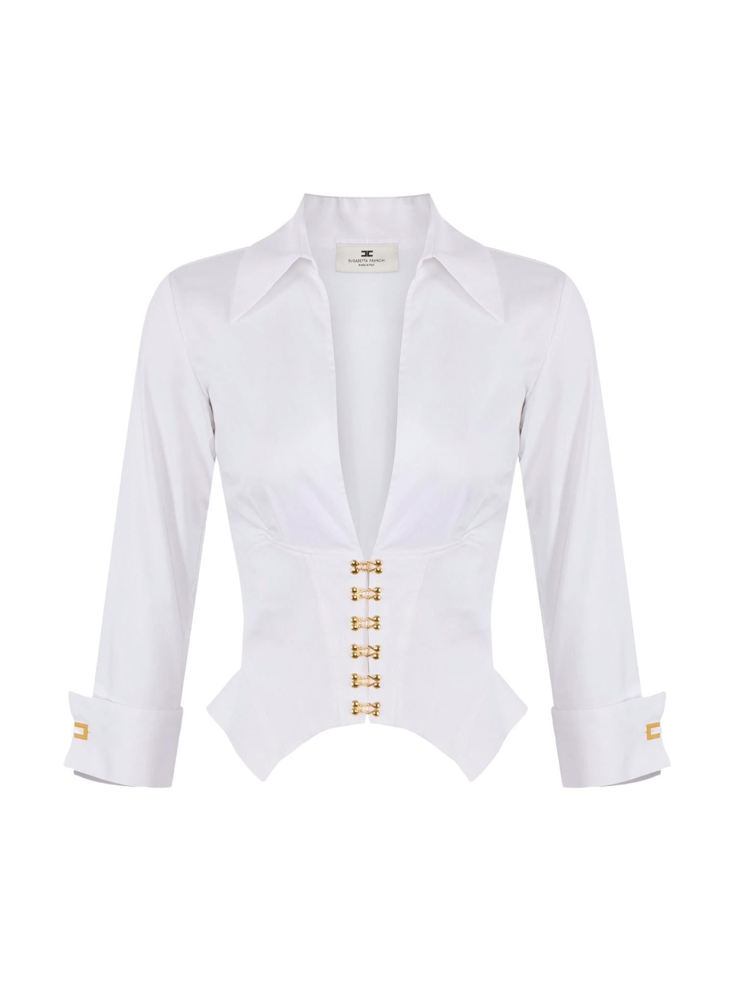 Elisabetta Franchi Camicia con ganci gioiello