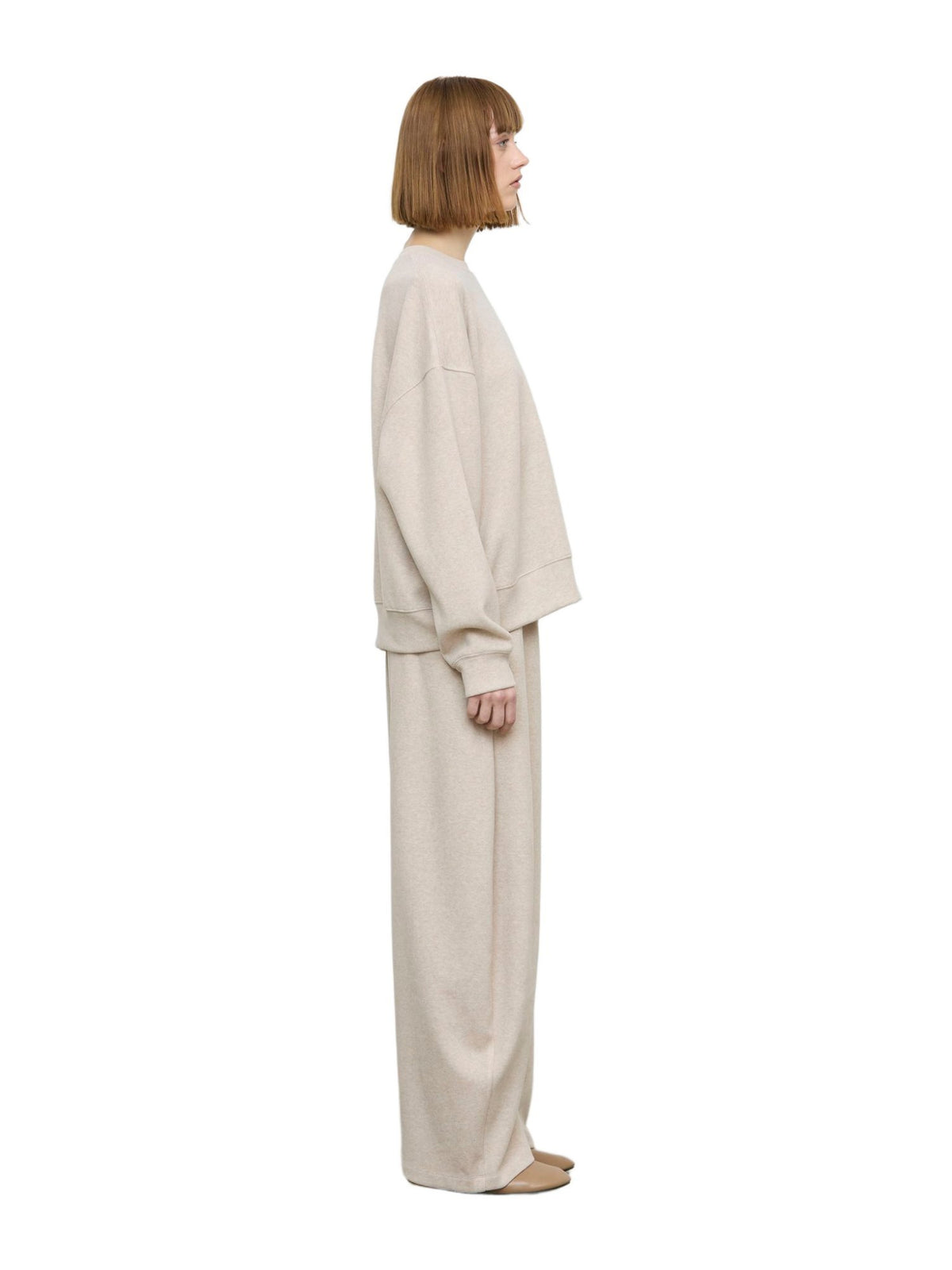 Felpa Oversize con Polsini e Orlo a Coste