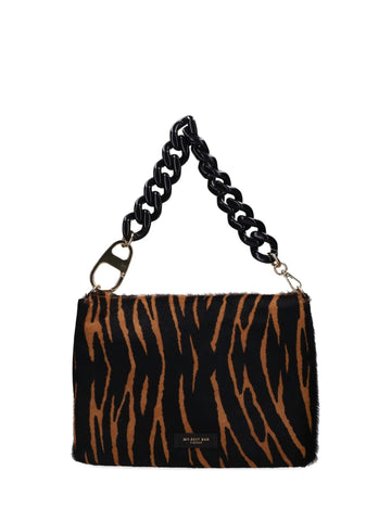Borsa a Spalla Animalier con Maxi Catena