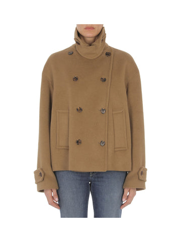 Cappotto Doppiopetto Corto in Misto Lana