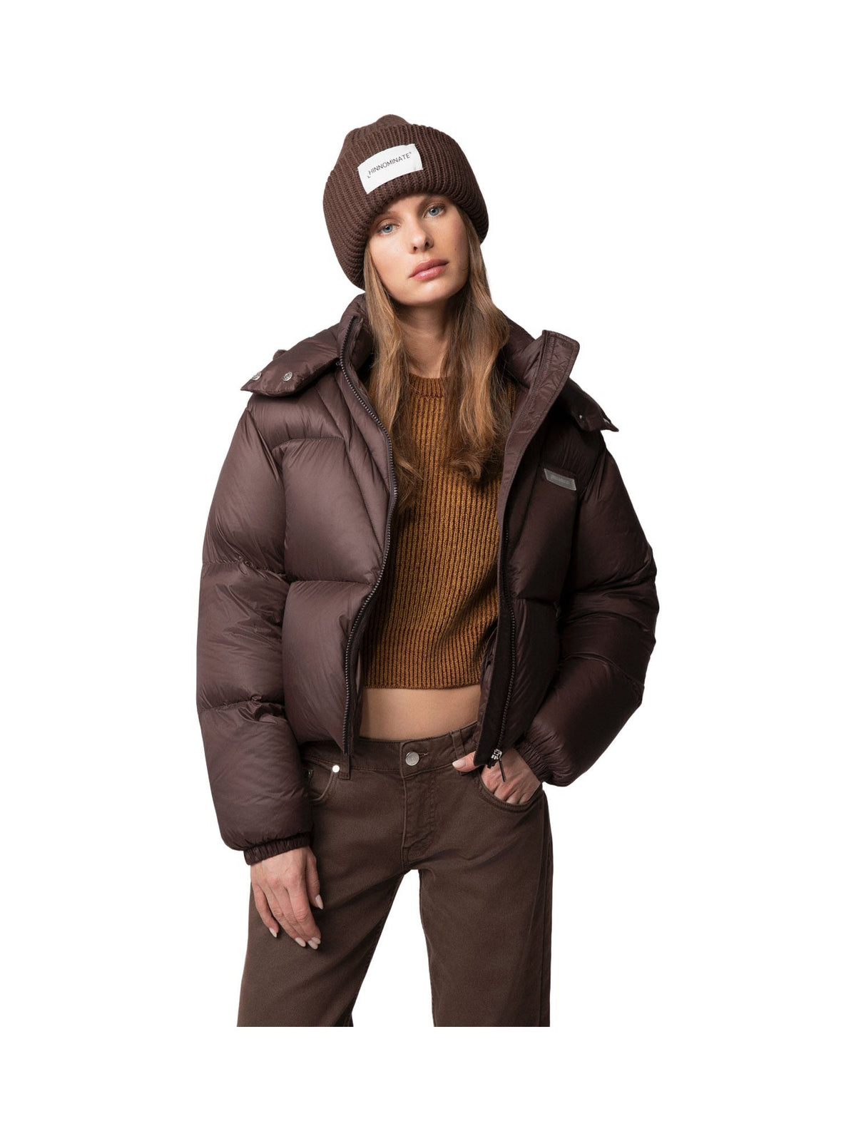 Piumino Corto Imbottito con cappuccio in Nylon