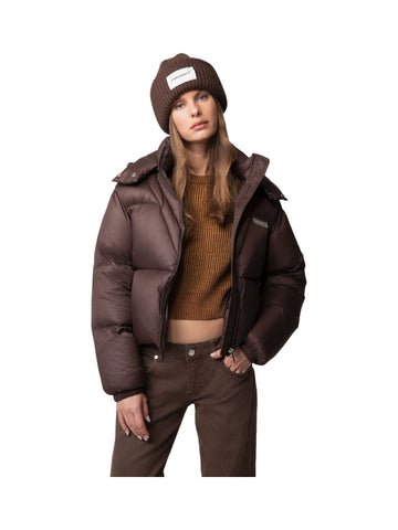 Piumino Corto Imbottito con cappuccio in Nylon
