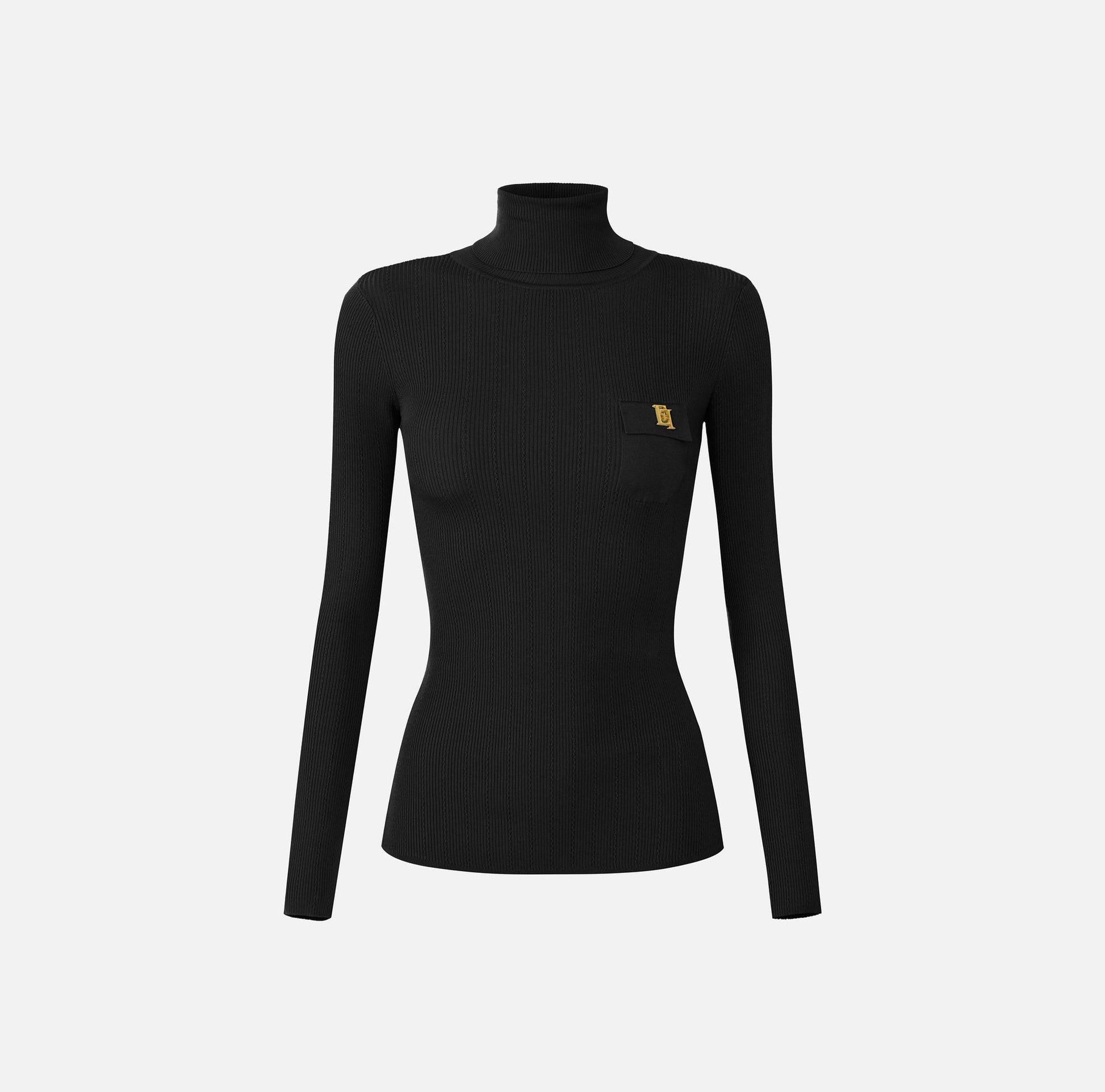 Dolcevita in maglia con ricami à jour