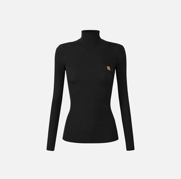 Dolcevita in maglia con ricami à jour