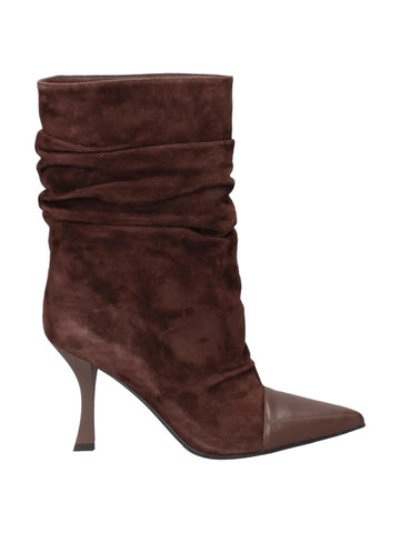 Marc Ellis Stivaletti arricciati in suede 7 cm