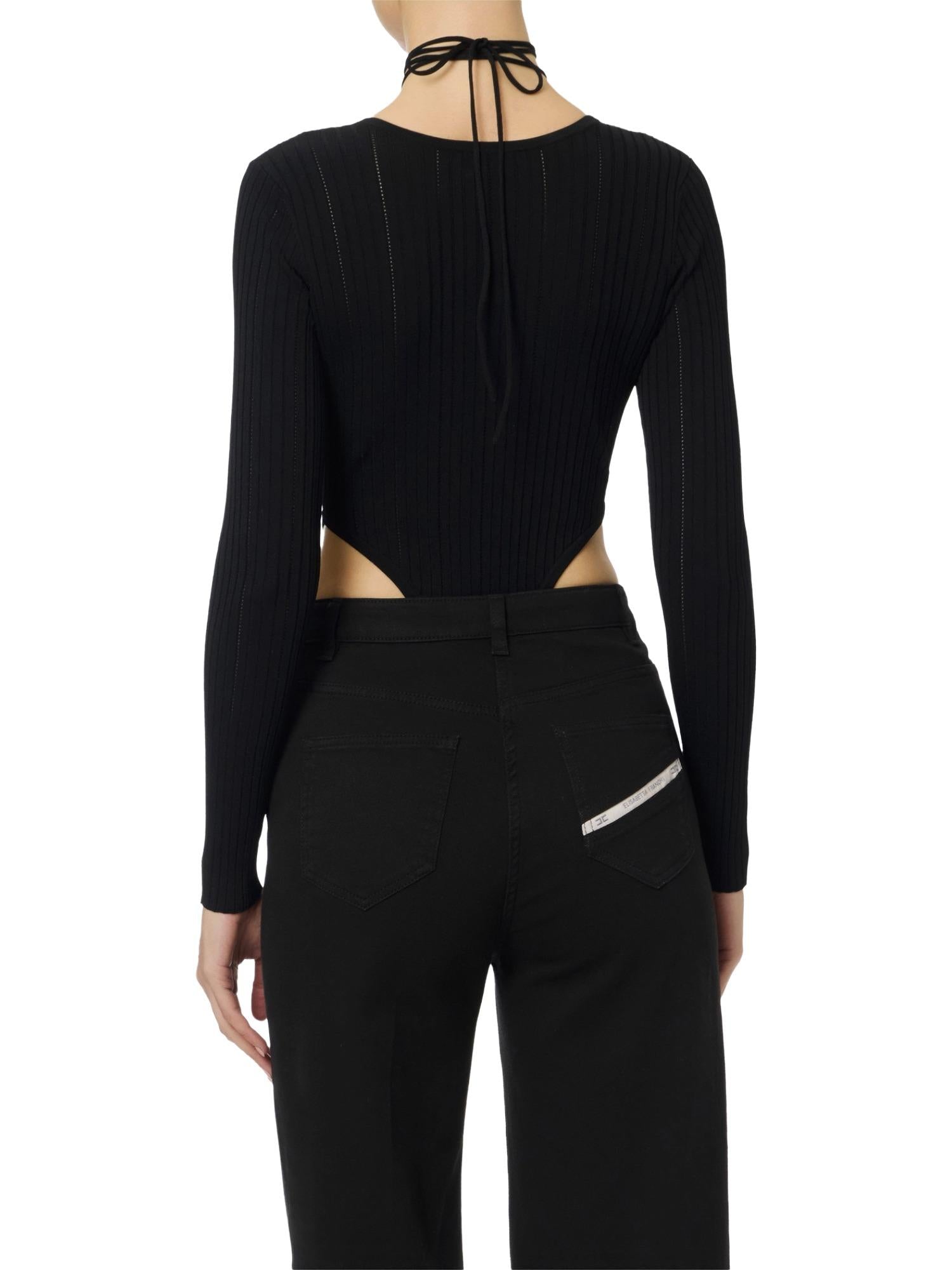 Elisabetta Franchi Body in maglia con dettaglio gioiello