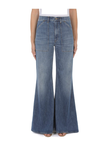 Jeans Wide Leg Ariana con Tasche Applicate