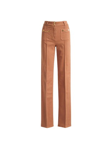 Elisabetta Franchi Jeans dritto con logo gioiello