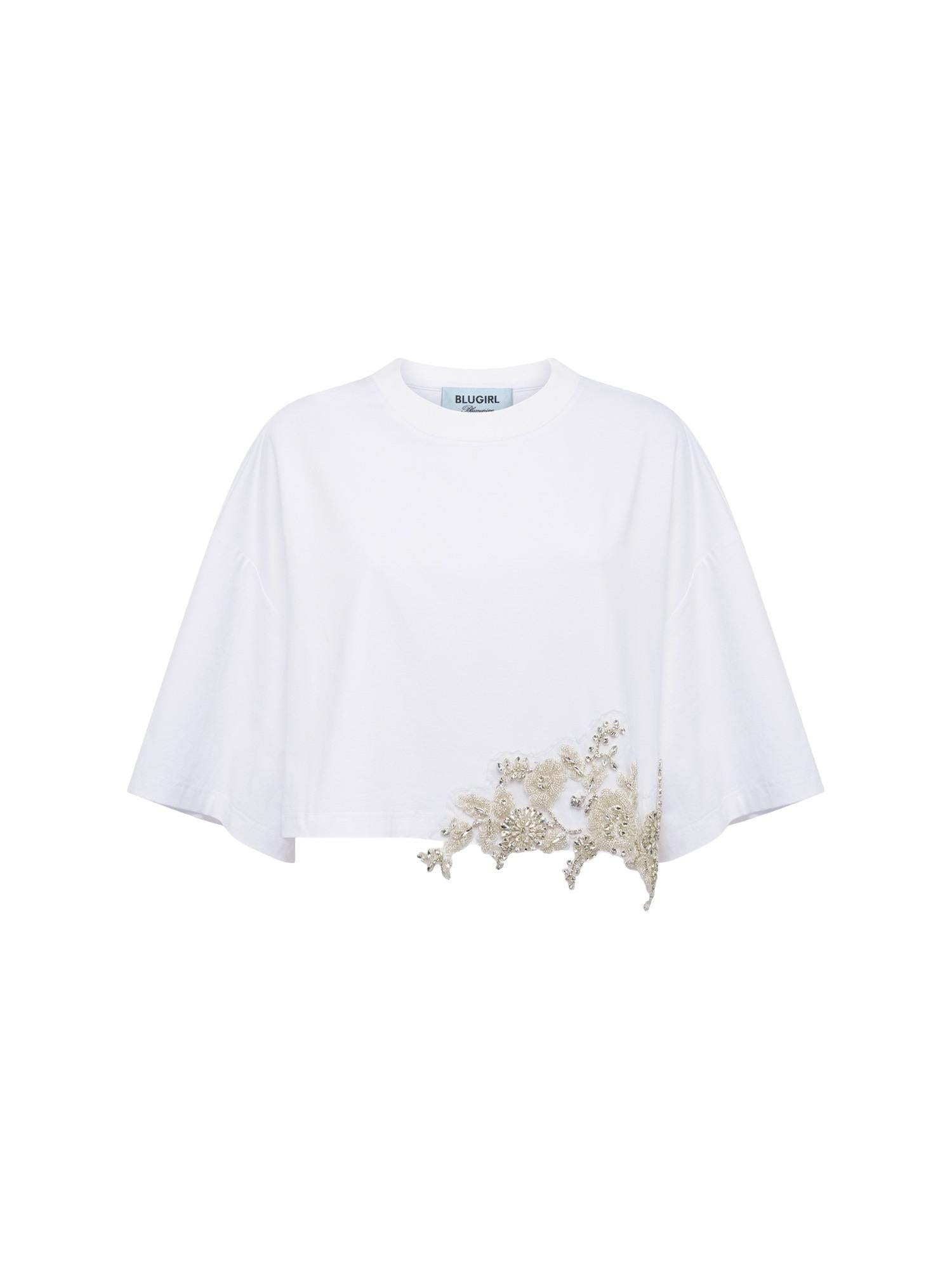 Blugirl T-shirt boxy con cristalli