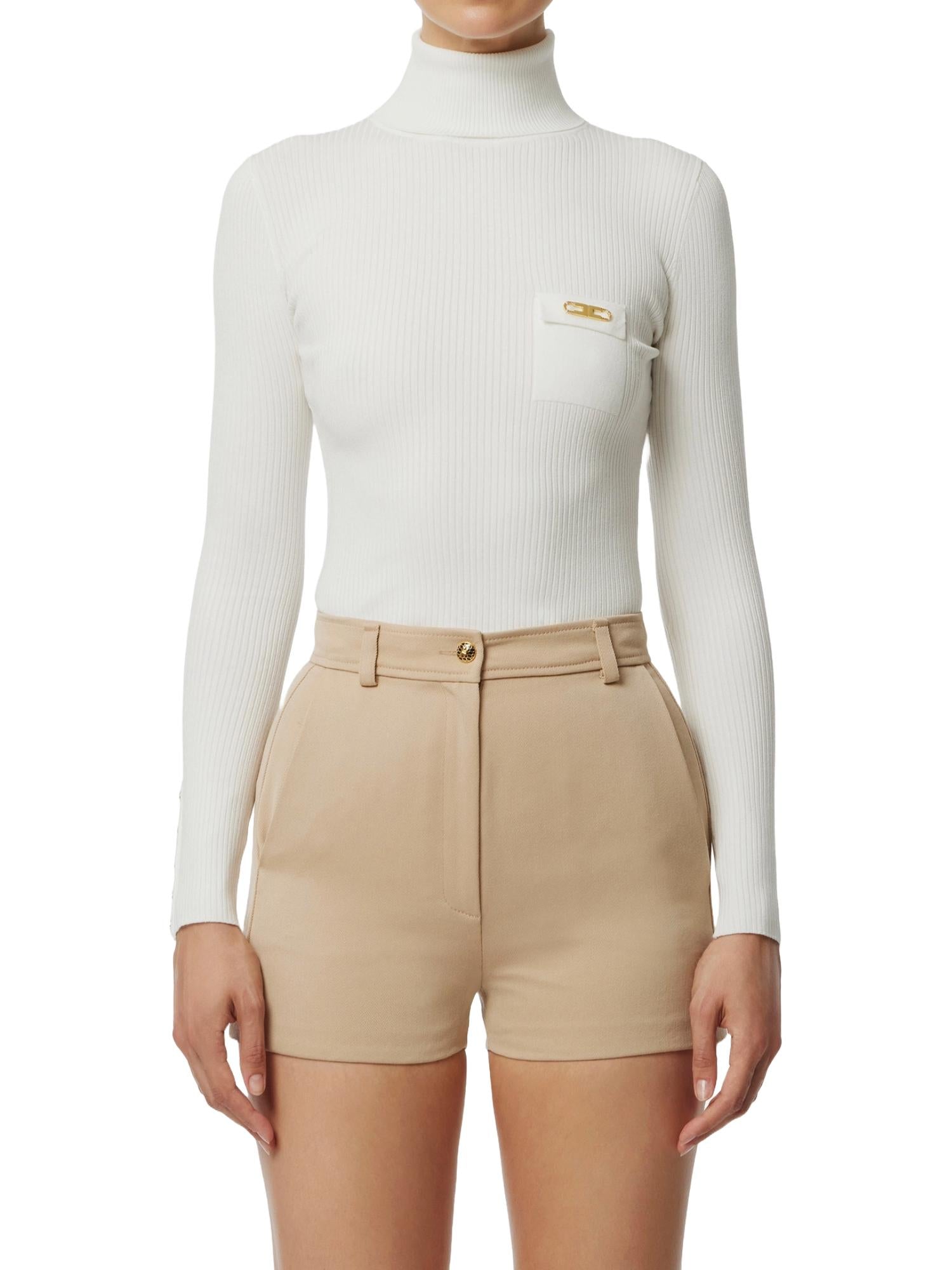 Elisabetta Franchi Maglia a dolcevita con taschino