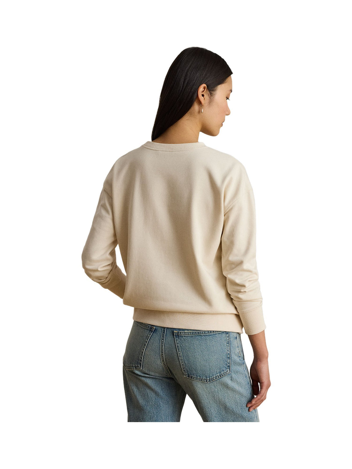 Maglione in spugna francese con stemma ricamato