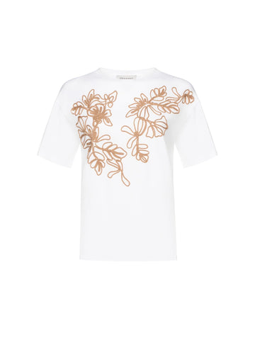 Ermanno Firenze T-shirt con ricamo floreale