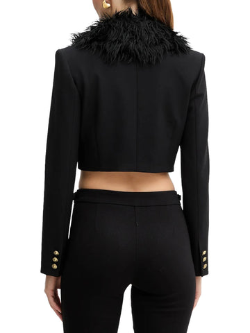 Versace Jeans Couture Giacca crop con ecopelliccia