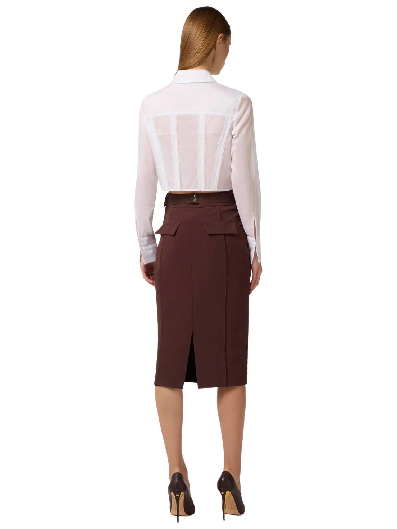 Elisabetta Franchi Gonna con cintura logata