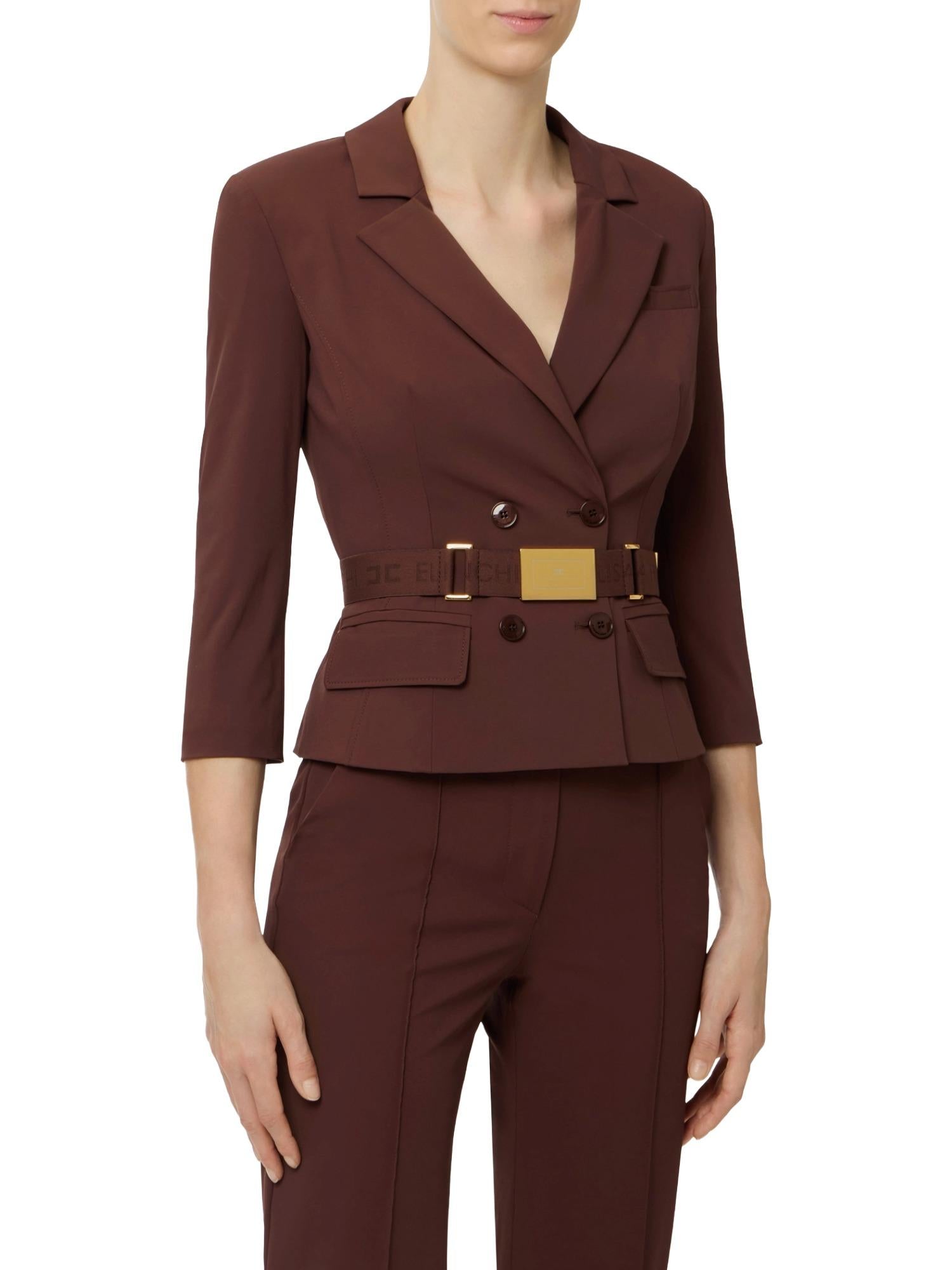 Elisabetta Franchi Giacca doppiopetto con cintura