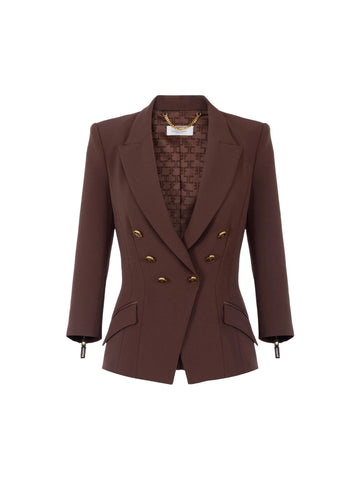 Elisabetta Franchi Giacca doppiopetto in crepe