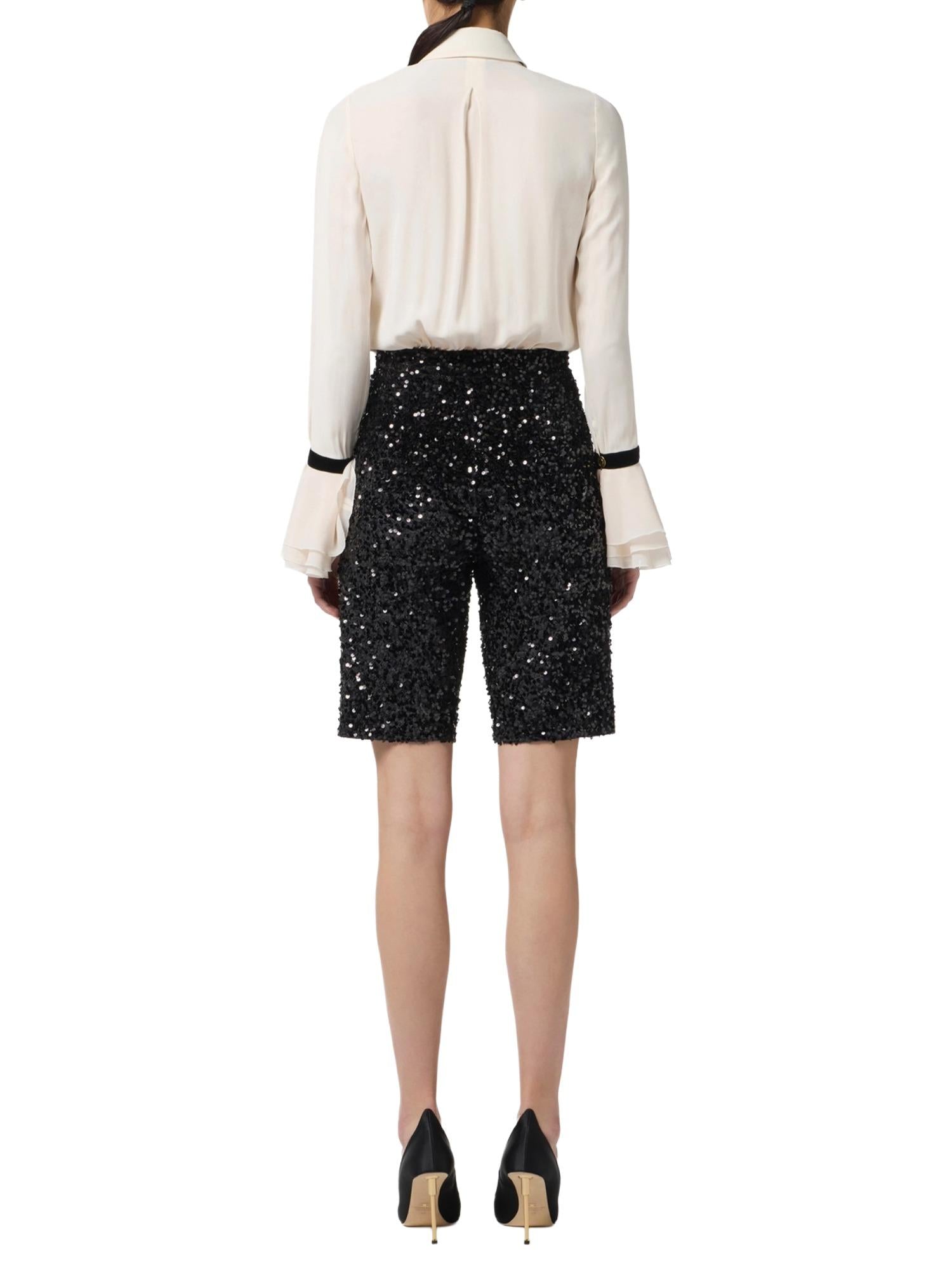 Elisabetta Franchi Tuta con cravatta e paillettes