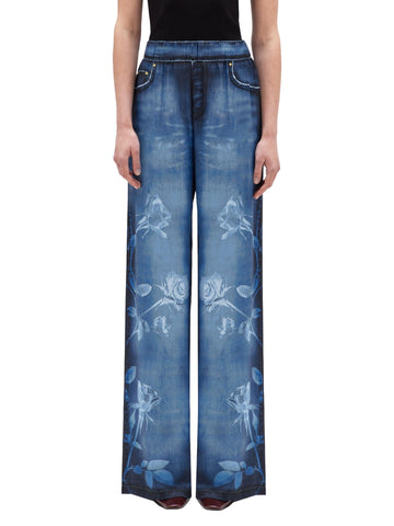 Blugirl Pantalone in raso effetto denim