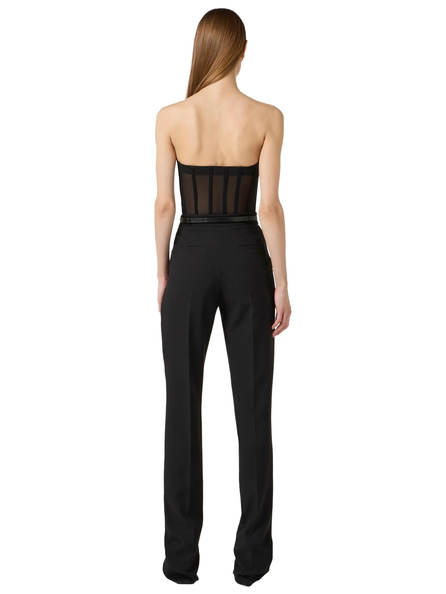 Elisabetta Franchi Top bustier in tulle e satin