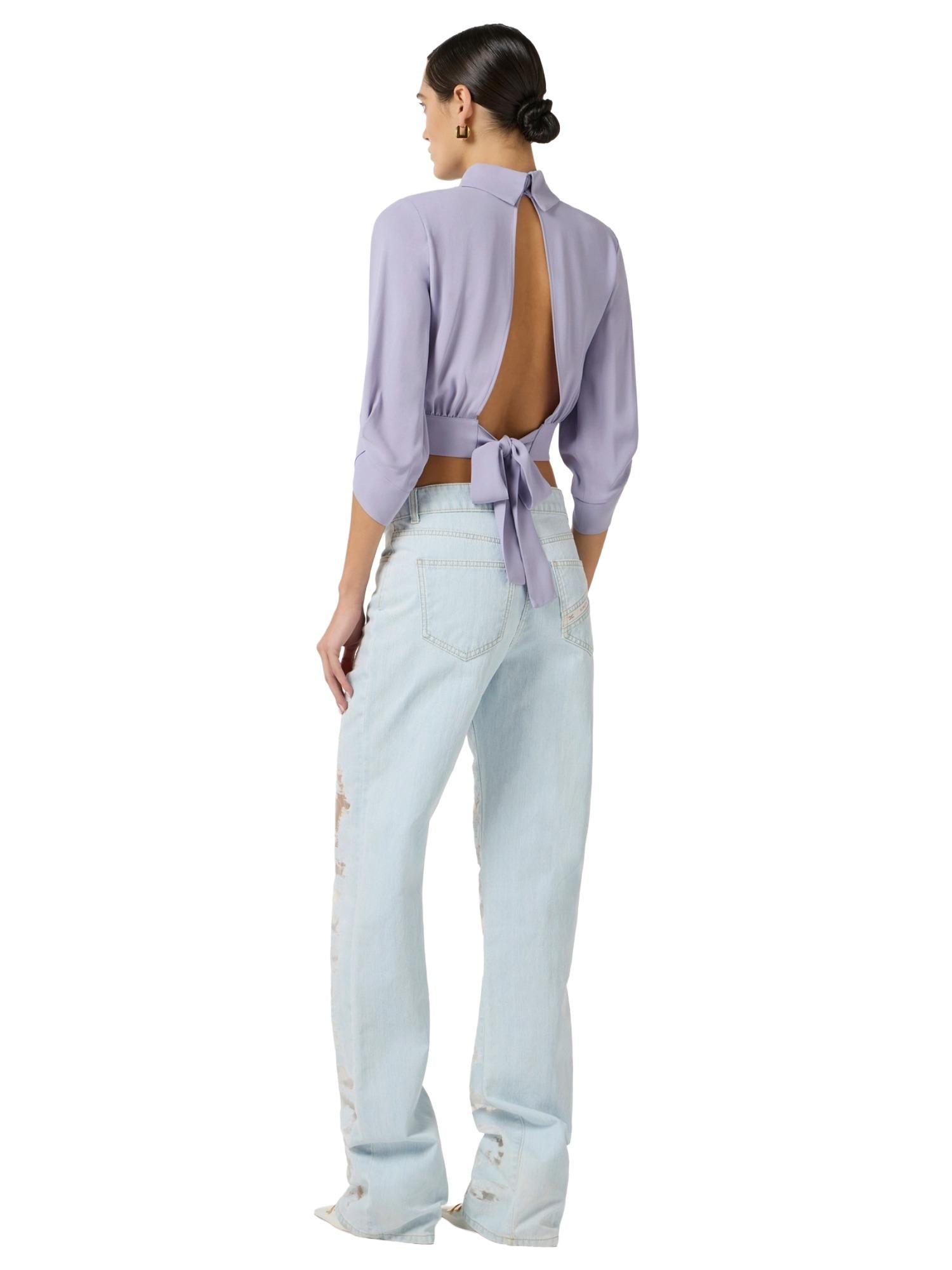 Elisabetta Franchi Camicia crop con fusciacca