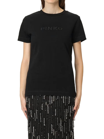 Pinko T-shirt basic con logo ricamato Start