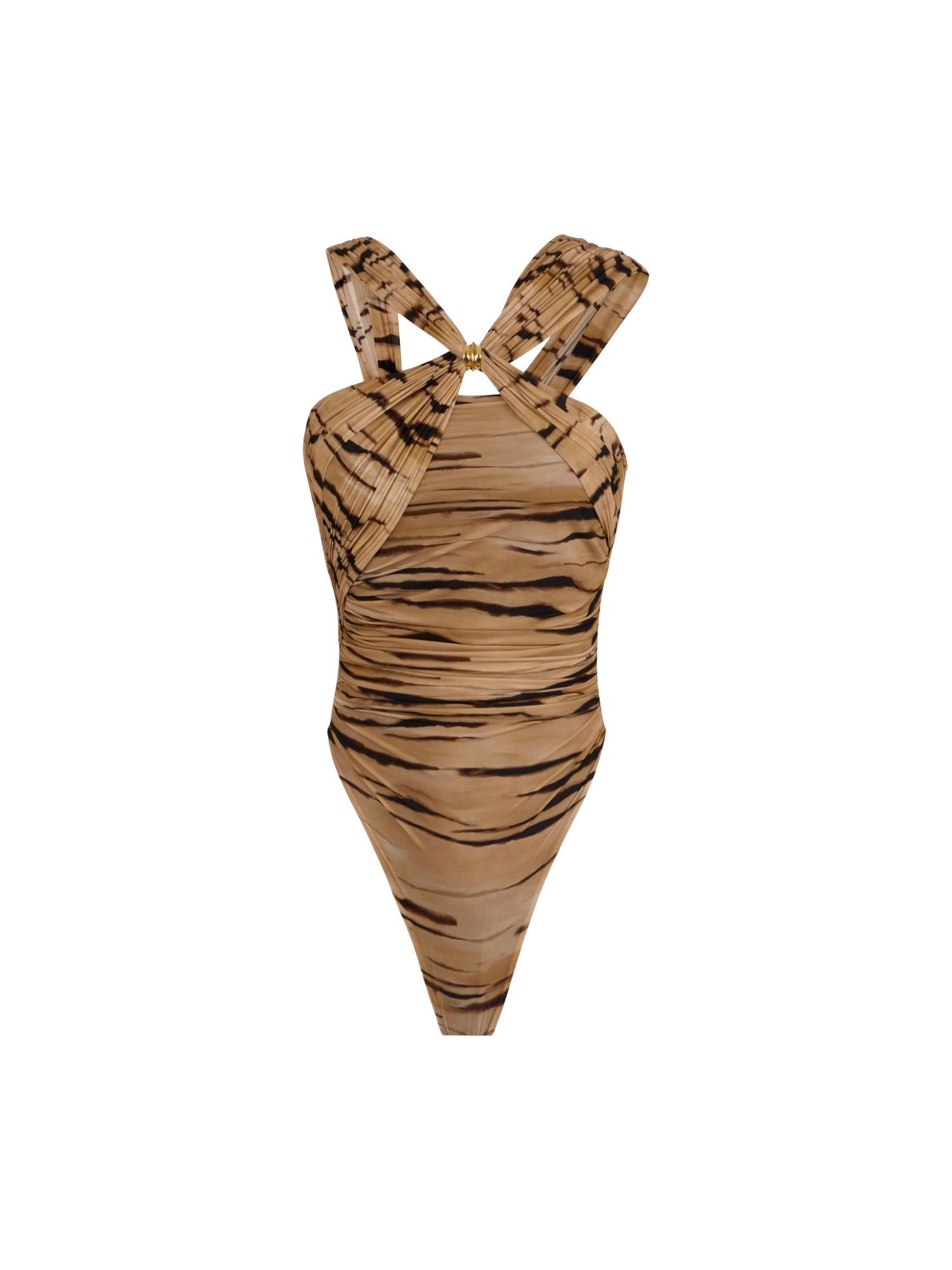 Elisabetta Franchi Body con stampa tigre