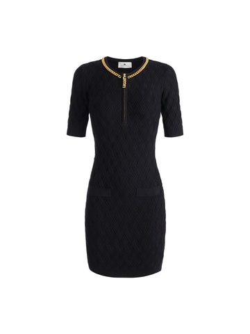 Elisabetta Franchi Abito in maglia a rombi