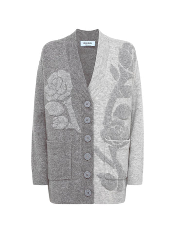 Blugirl Cardigan con rose a intarsio
