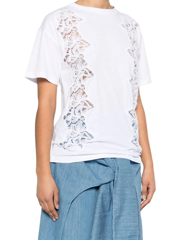 Ermanno Firenze T-shirt con ricamo in pizzo rebrodè