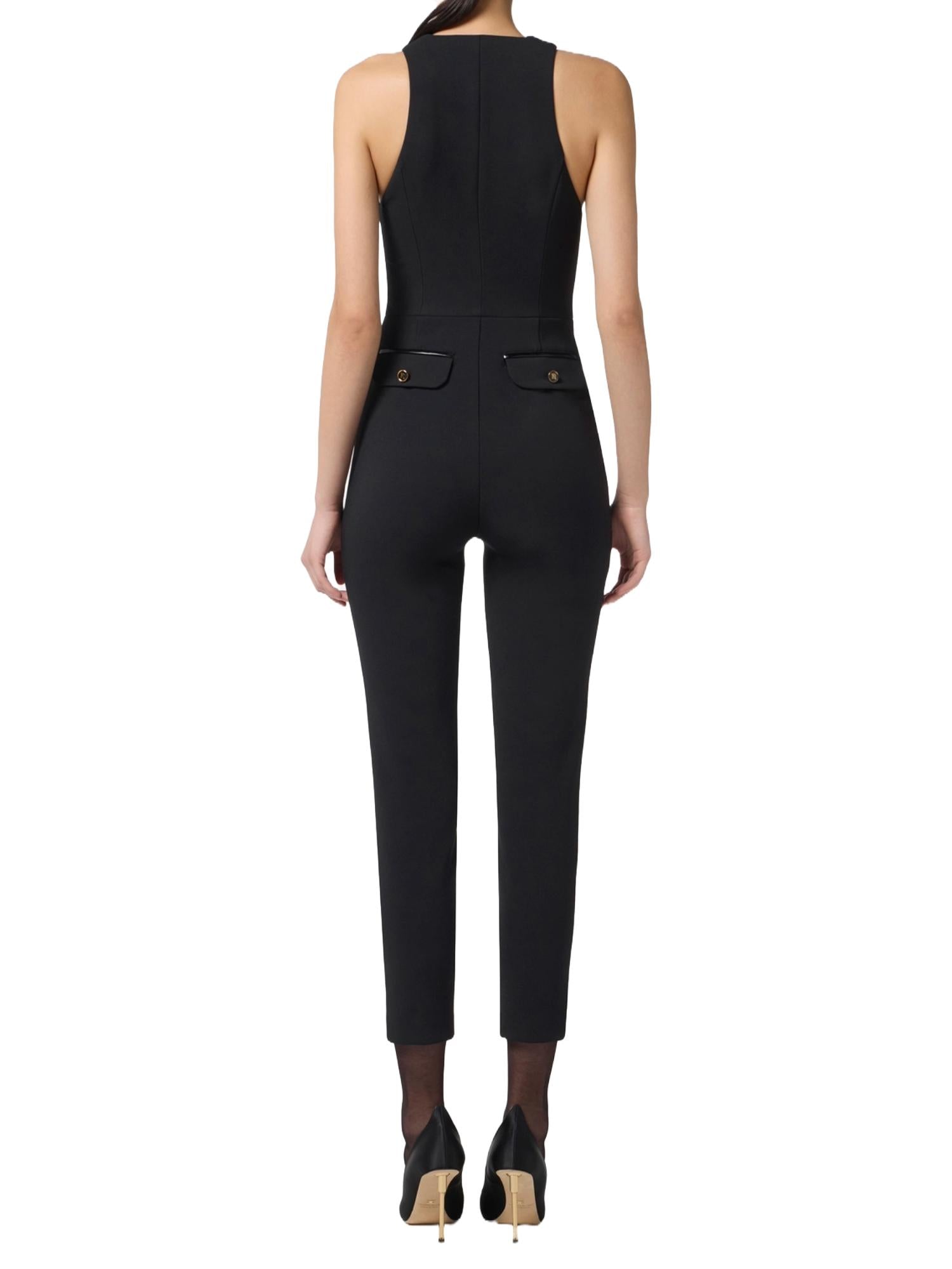 Elisabetta Franchi Tuta in crepe con zip