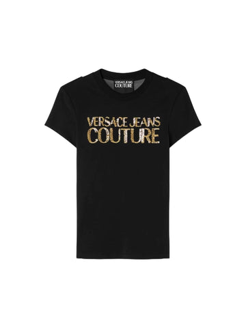 Versace Jeans Couture T-shirt con logo in paillettes