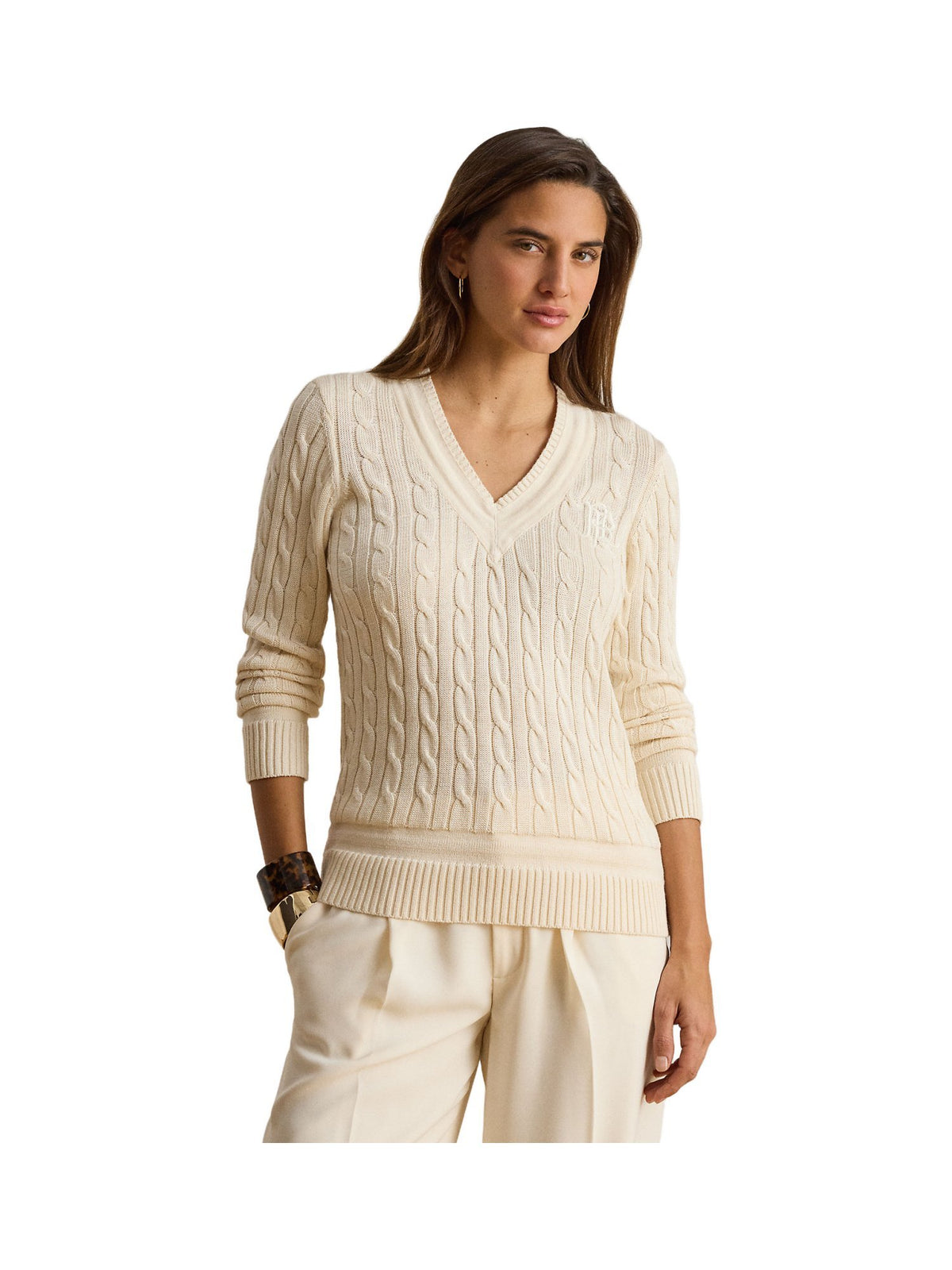 Maglione da cricket a lavorazione a trecce