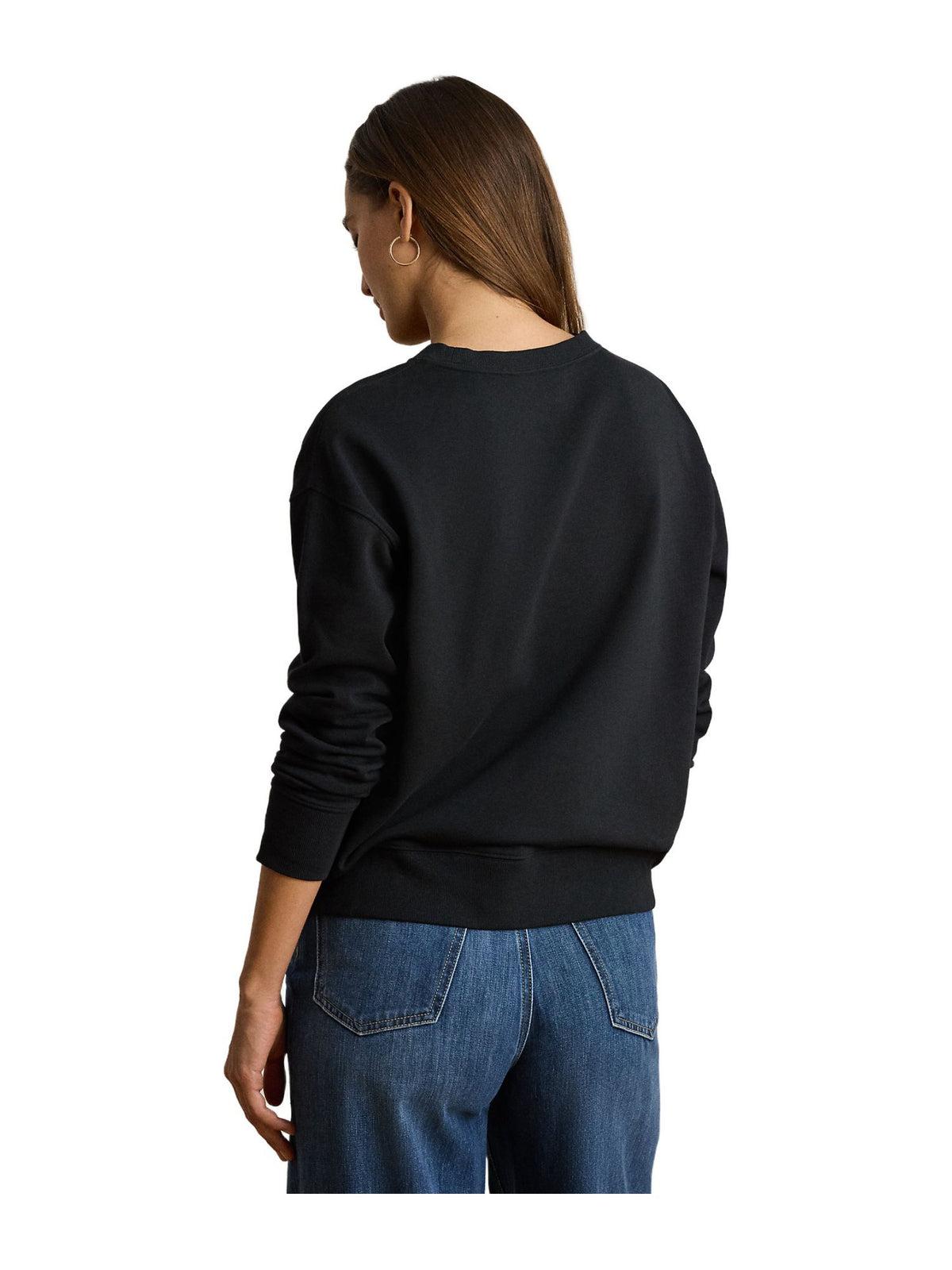 Maglione in spugna francese con stemma ricamato