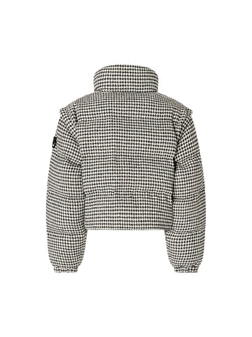 Piumino Regular in Tweed con Maniche Staccabili