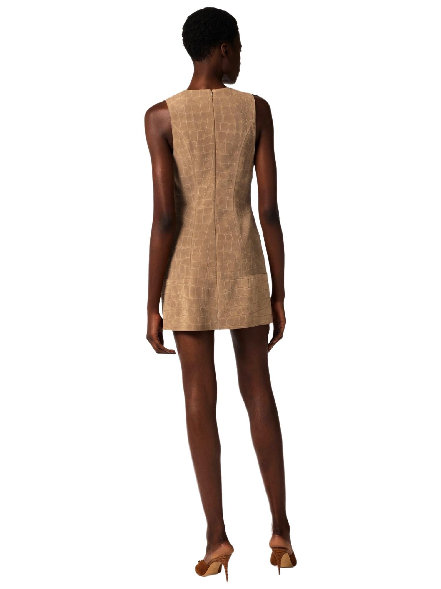 Elisabetta Franchi Abito in suede con stampa alligatore