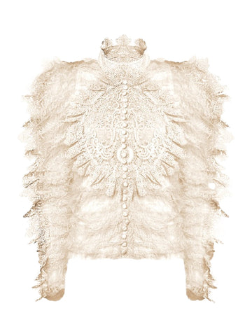 Camicia Corta in Pizzo Floreale