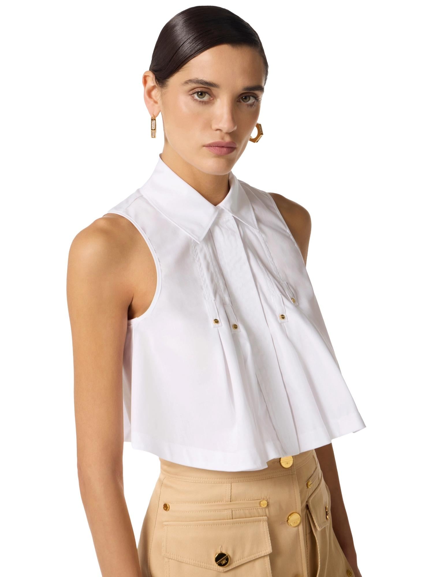 Elisabetta Franchi Camicia smanicata con pieghe
