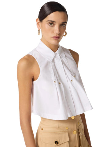 Elisabetta Franchi Camicia smanicata con pieghe