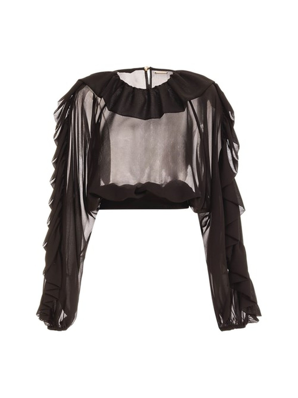 Camicia Corta Trasparente con Volant