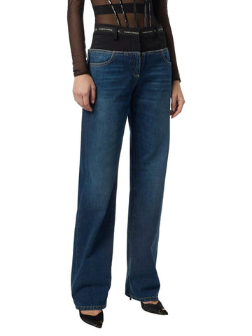 Elisabetta Franchi Jeans in denim e crepe