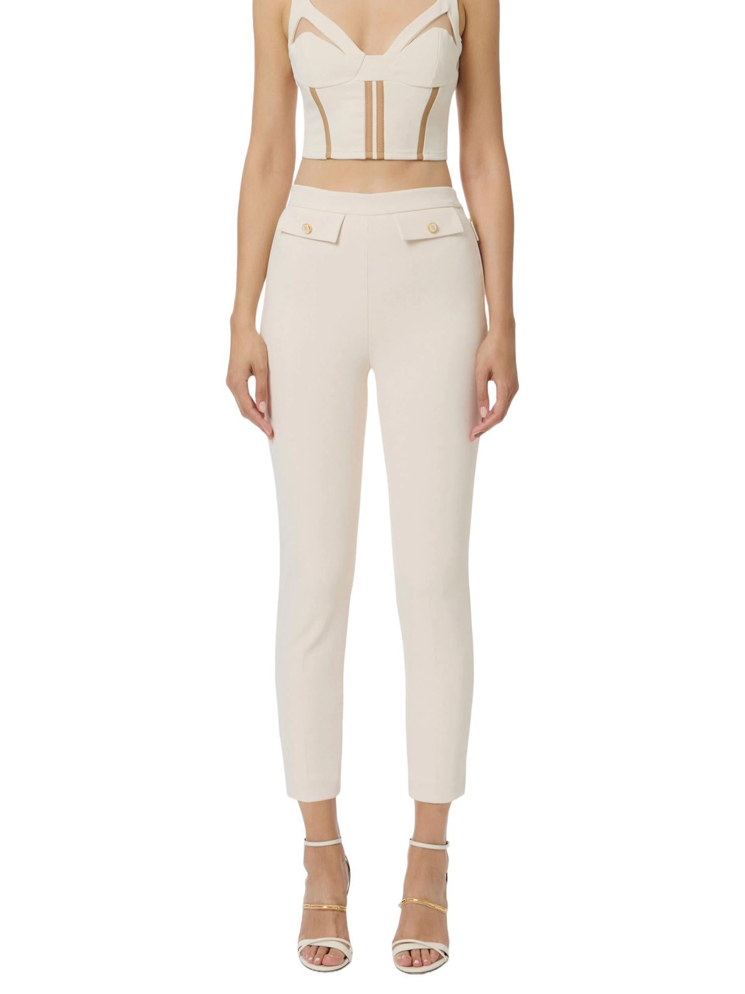 Elisabetta Franchi Pantalone slim in crepe