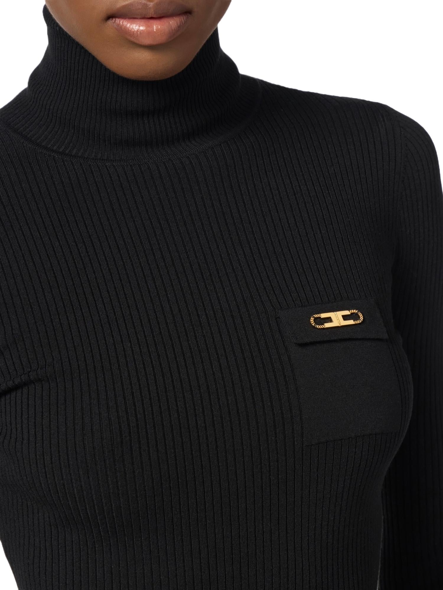 Elisabetta Franchi Maglia a dolcevita con taschino