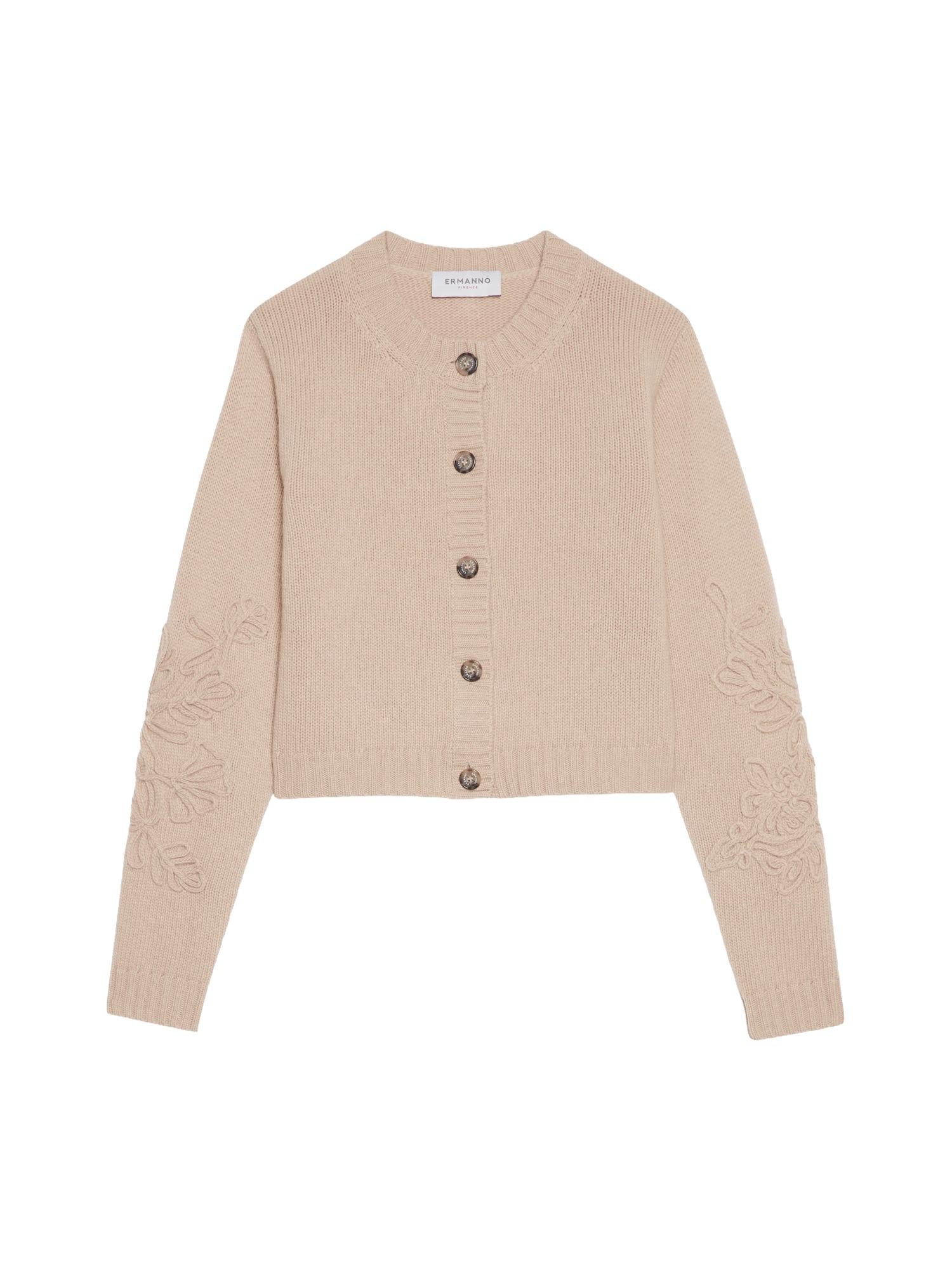 Ermanno Firenze Cardigan con ricamo floreale