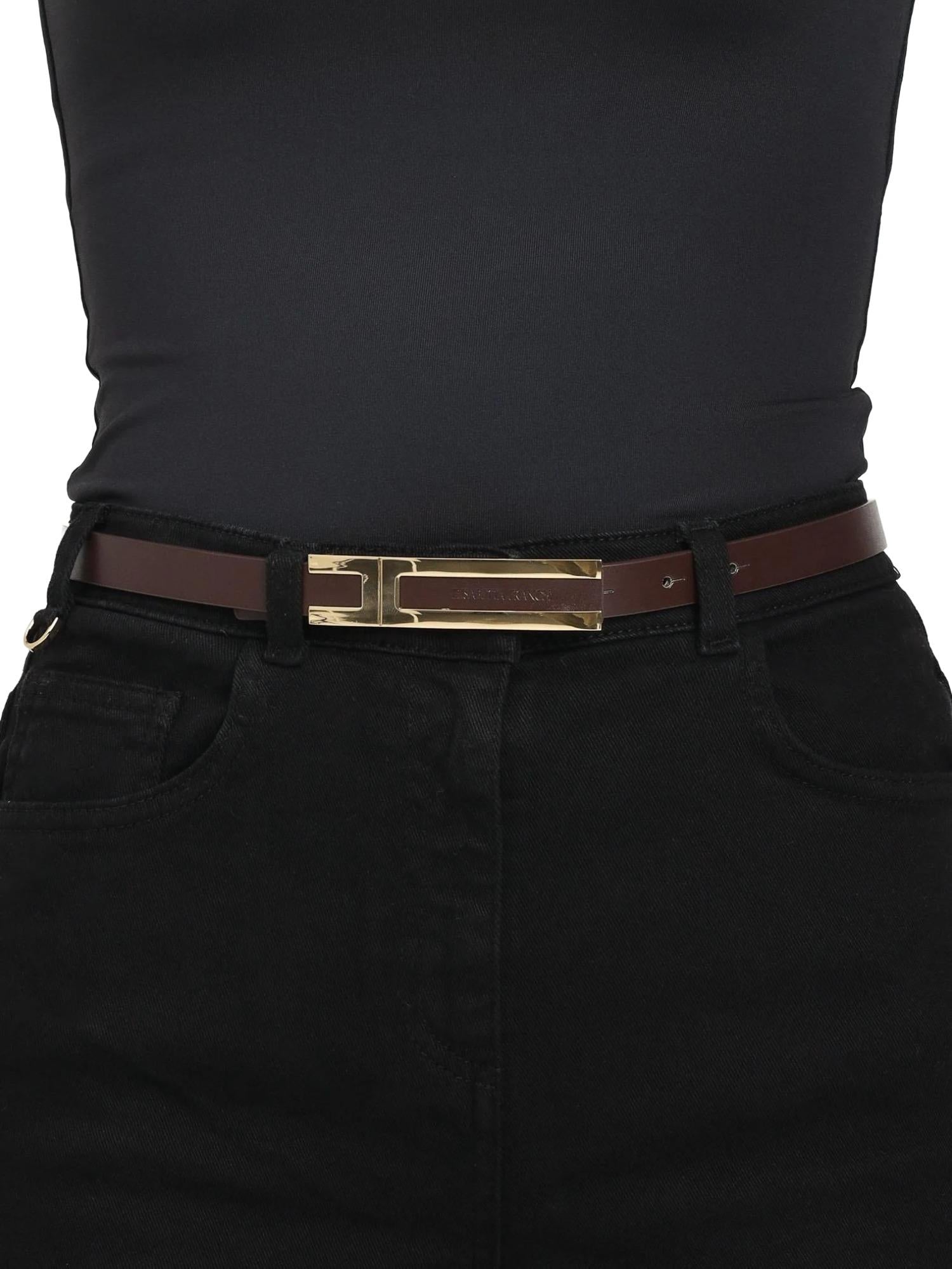 Elisabetta Franchi Cintura con placca logo 1,5 cm